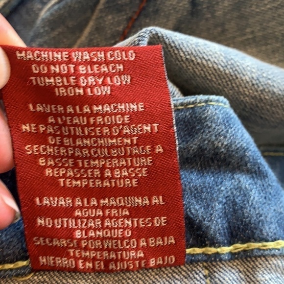 VINTAGE 🧚‍♀️ Y2K Light Blue Wash Straight Leg Jeans Size 32 - Picture 10 of 12